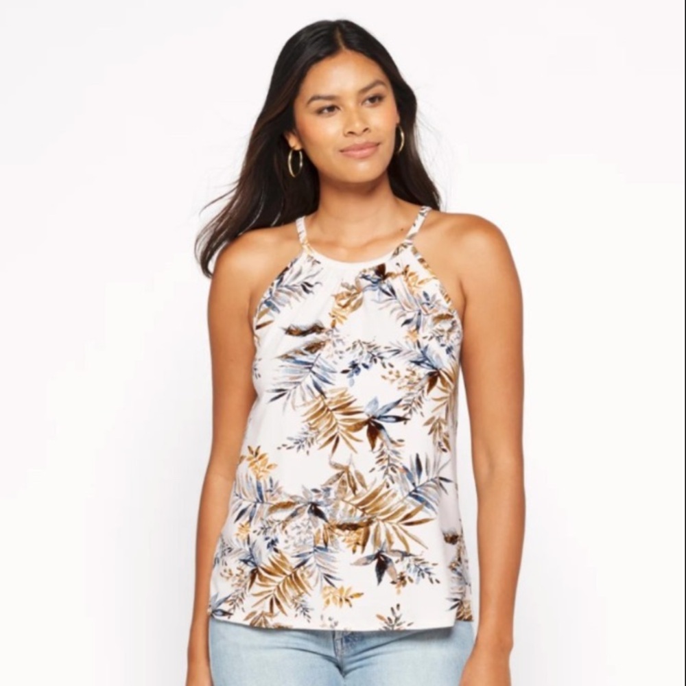 Papermoon Samala Tropical Print Halter Knit Top Stitch Fix Size Small NWT